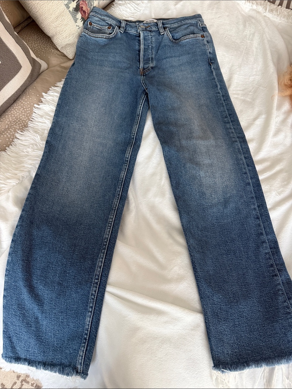 Re/Done Two-Tone Blue Denim Jeans